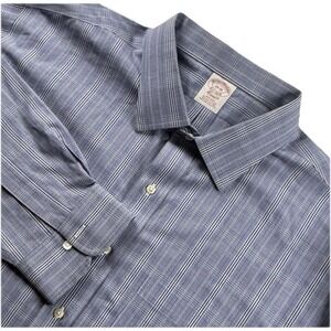 Brooks Brothers Classic Fit Button Down‎ Blue Shirt Men's 19 36 Blue Long Sleeve